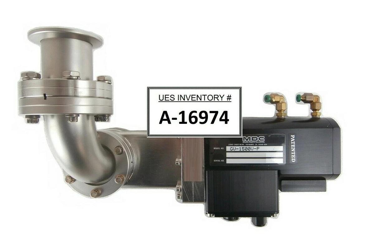 Used MDC Vacuum Products GV-1500V-P Vacuum Gate Valve 90° Angle NW40 Adapter Working