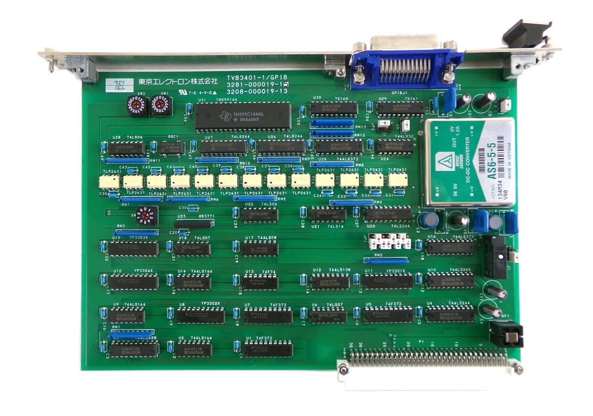 Used TEL Tokyo Electron 3281-000019-15 Processor VME PCB Card TVB3401-1/GPIB Working
