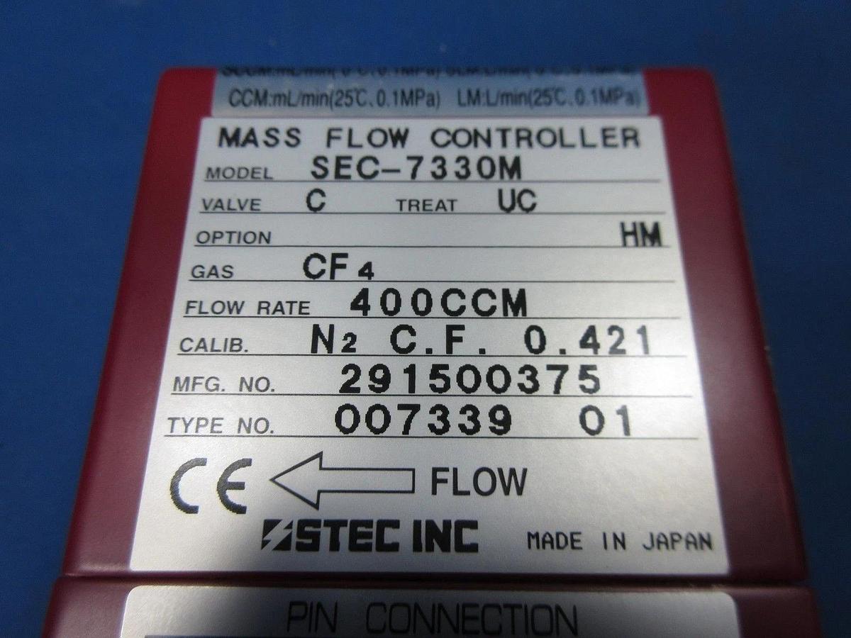 Used Horiba STEC SEC-7330M Mass Flow Controller CF4 400CCM Lot of 2 Used Working