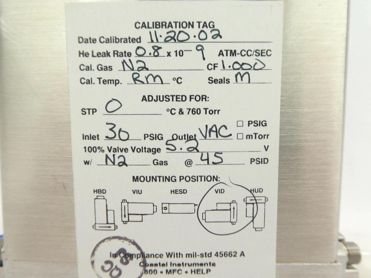 Refurbished UNIT Instruments UFC-8160 Mass Flow Controller MFC 3 SLM N2 8160 Refurbished