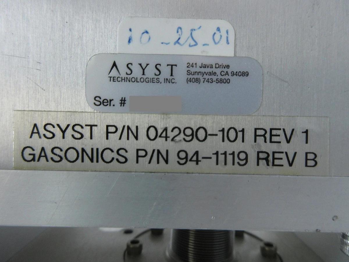 Used Asyst Technologies 04290-101 Load Lock Elevator 94-1119 A-2000LL Used Working
