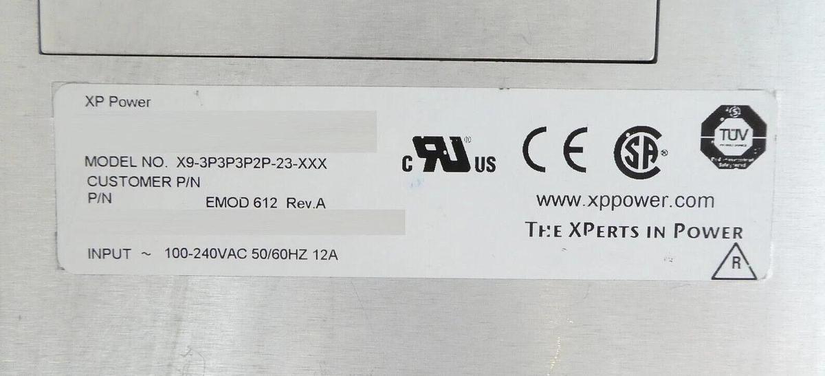Used XP Power X9-3P3P3P2P-23-XXX Power Supply fleXPower AMAT EMOD 612 Working Surplus