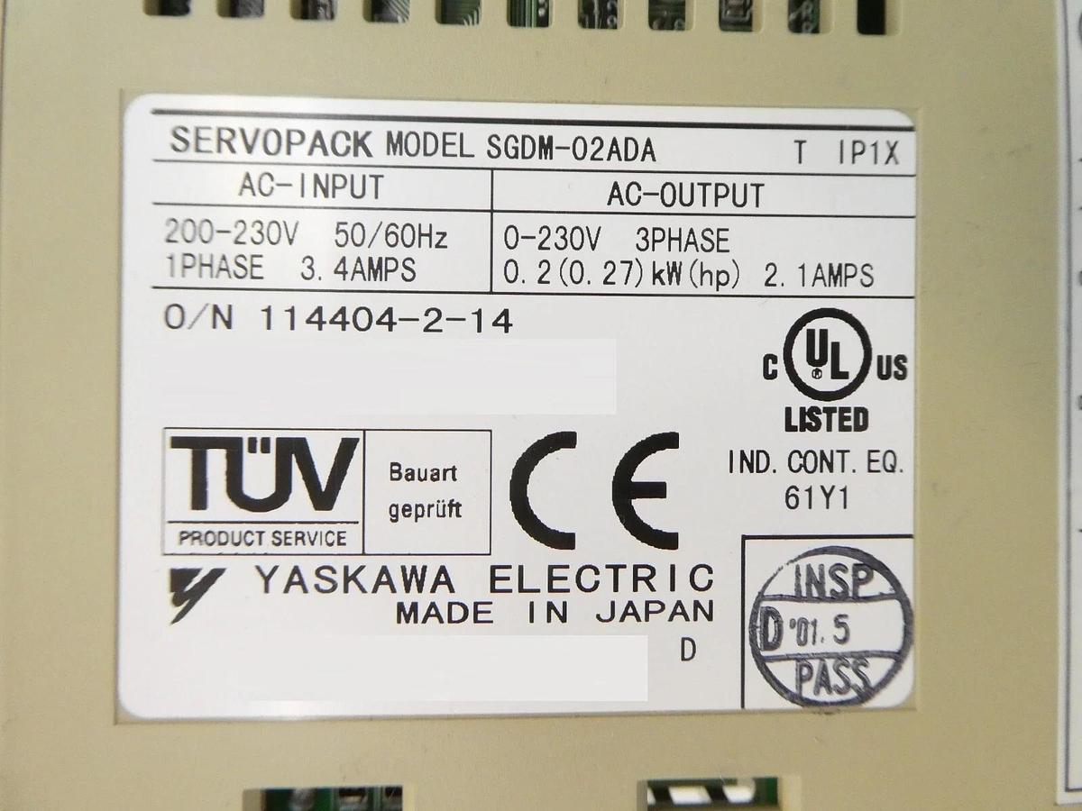 Used Yaskawa Electric SGDM-02ADA 200V Servo Drive SERVOPACK Lot of 4 Working Spare