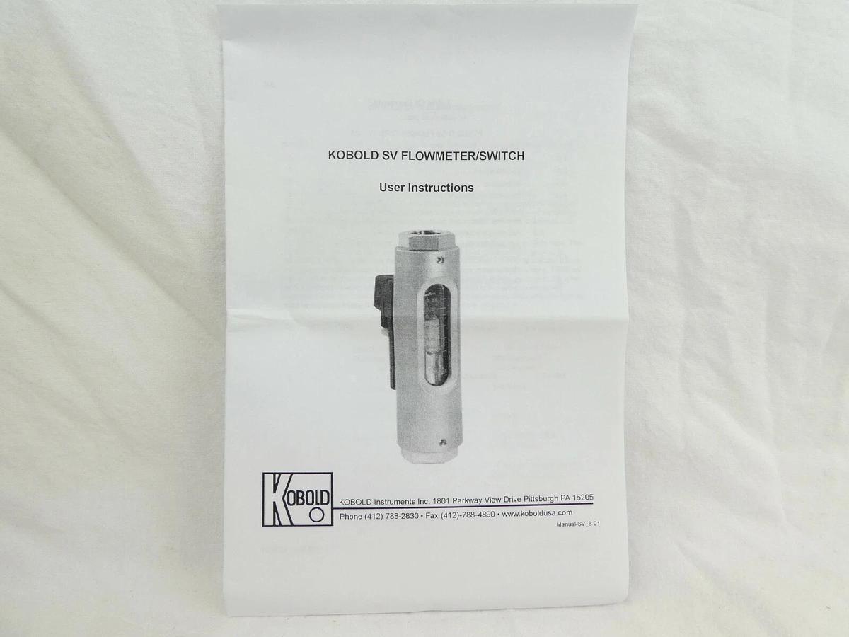 Kobold Instruments SV-6107DR01-48 Flowmeter SV New Surplus