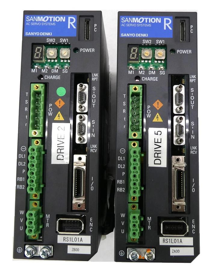 Used Sanyo Denki RS10L1AZA00A01 Servo Drive SANMOTION R Reseller Lot of 2 Working