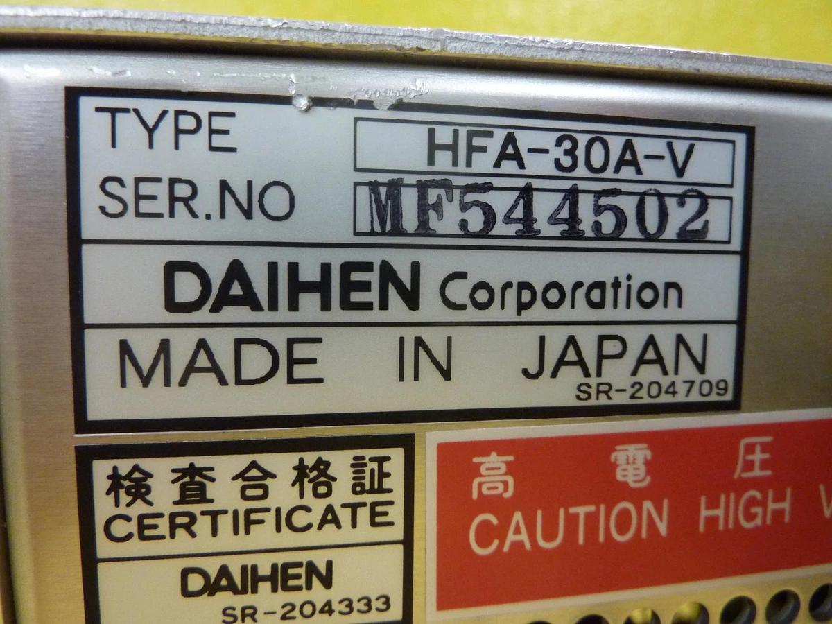 Used Daihen HFA-30A-V RF Match TEL Tokyo Electron 3D80-000158-V3 Working Surplus