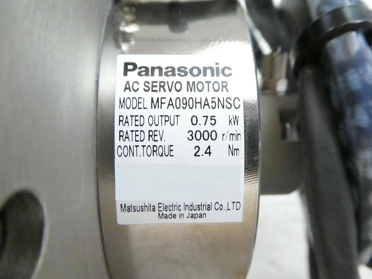 Used Panasonic MFA090HA5NSC AC Servo Motor TEL 5086-403306-12 Lithius No Plug Working