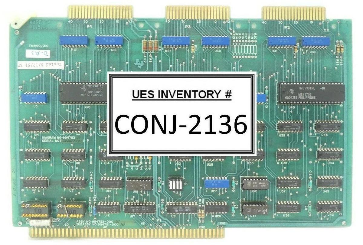 Used Texas Instruments 994752-000 I/O Module PCB Card TM990/310 Working Surplus
