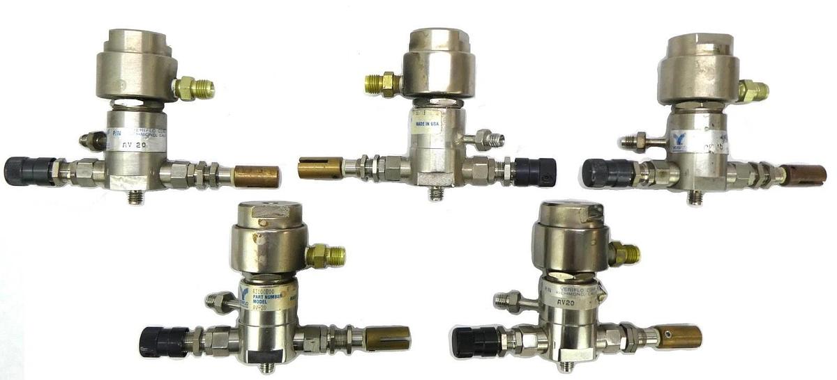 Used Veriflo Corporation 43100800 Bellows Valve AV20 Reseller lot of 5 Working Spare