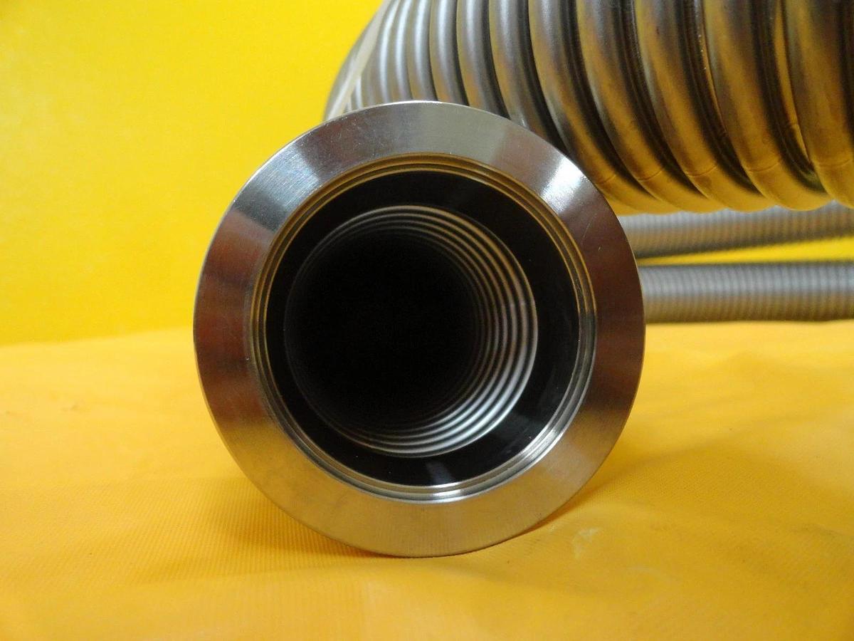 Used MKS Instruments Flexible Bellows Vacuum Hose NW40 8.5 Foot 2590mm Stainless Used