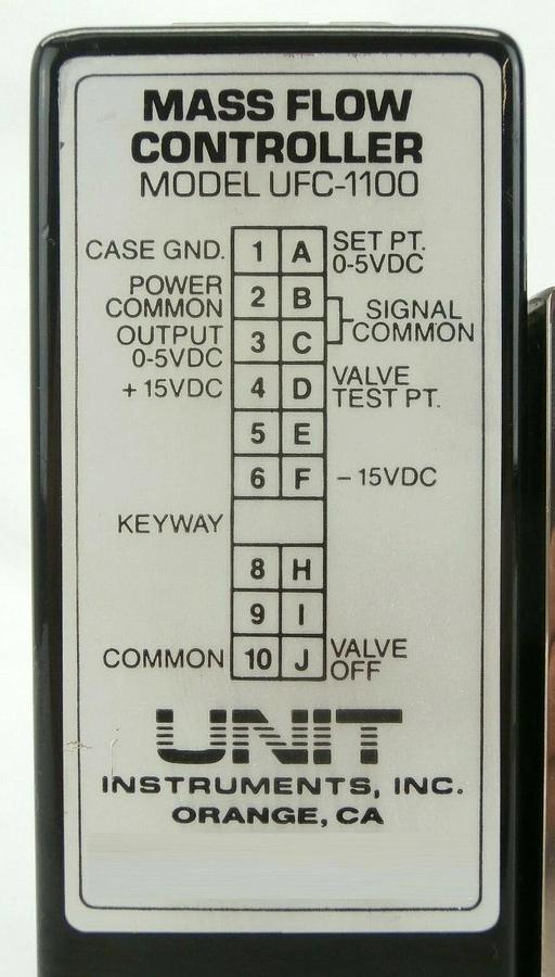 Used UNIT Instruments UFC-1100 Mass Flow Controller MFC AMAT 3030-01058 Working Spare