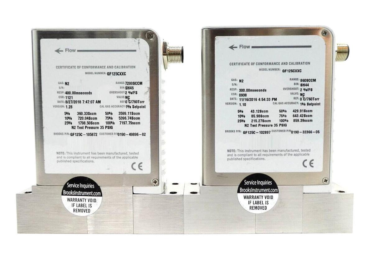 Used Brooks Instrument GF125CXXC Mass Flow Controller MFC GF125 Ar Reseller Lot of 12