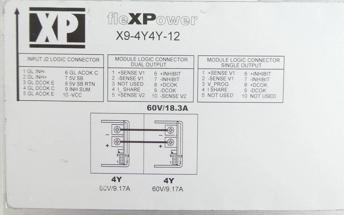 Used XP Power X9-XB0572 Power Supply fleXPower X9-4Y4Y-12 10017043 Working Surplus