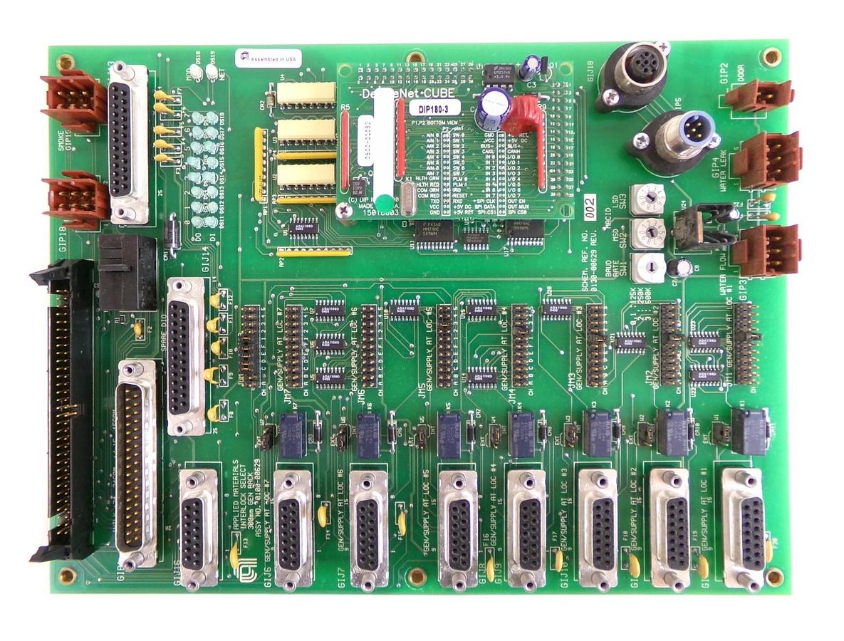 Used AMAT Applied Materials 0100-00629 Interlock Select 300mm Gen Rack PCB Working