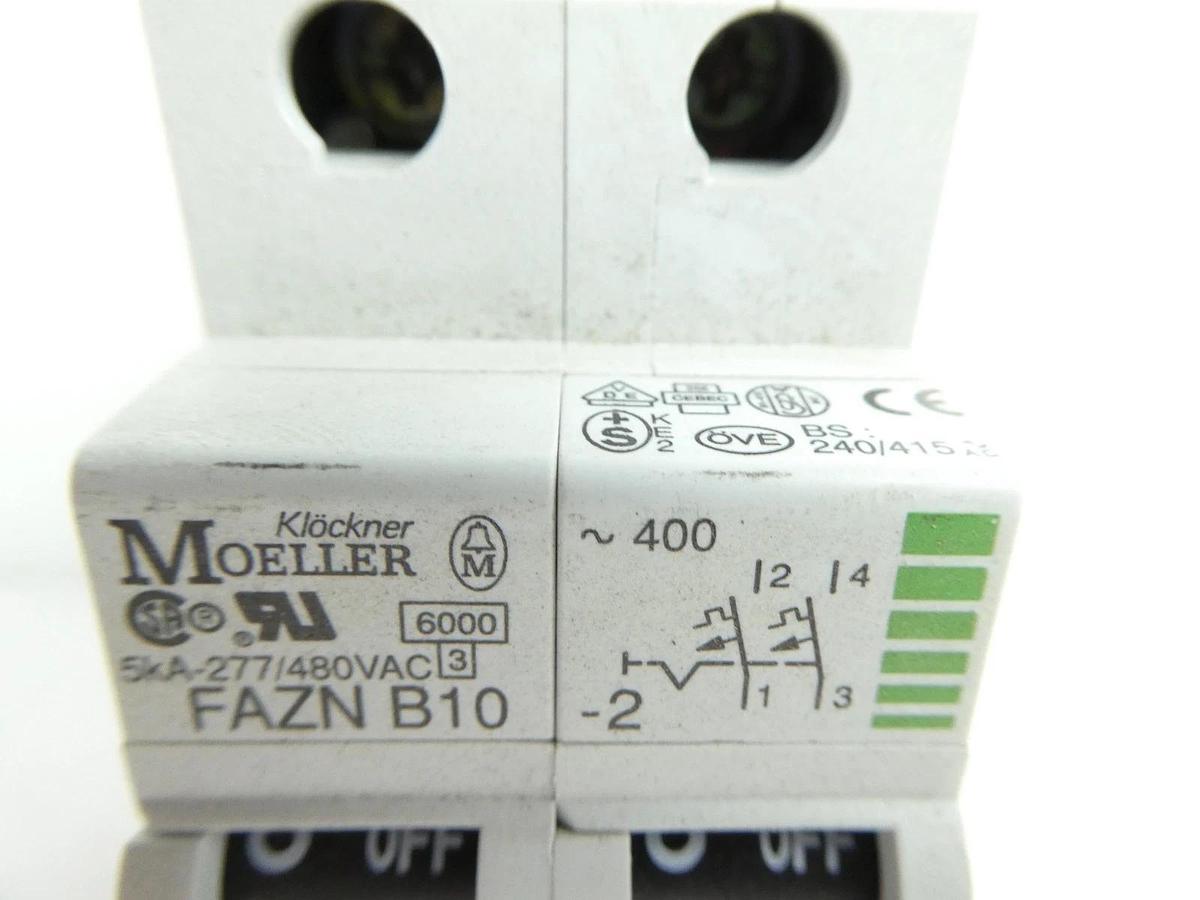 Used Moeller Klockner FAZN B10-2 Circuit Breaker Lot of 16 Used Working