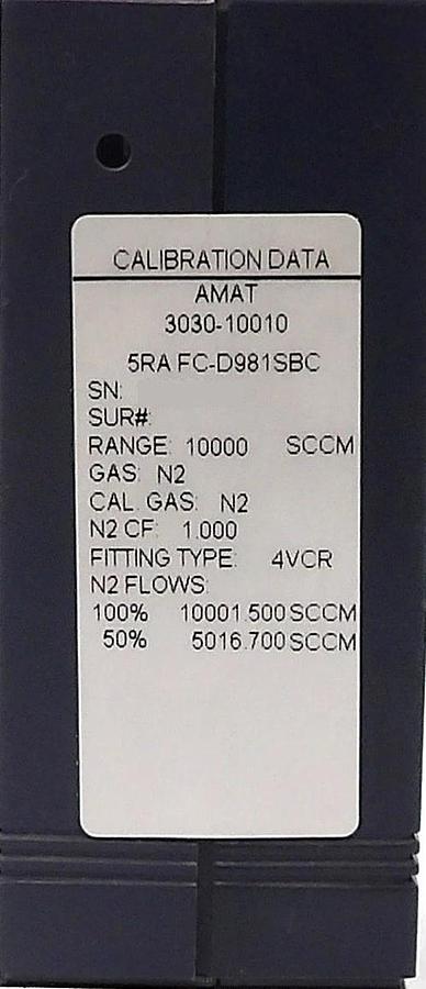 Used Aera FC-D981C Mass Flow Controller MFC 10000 SCCM Lot of 4 Surplus