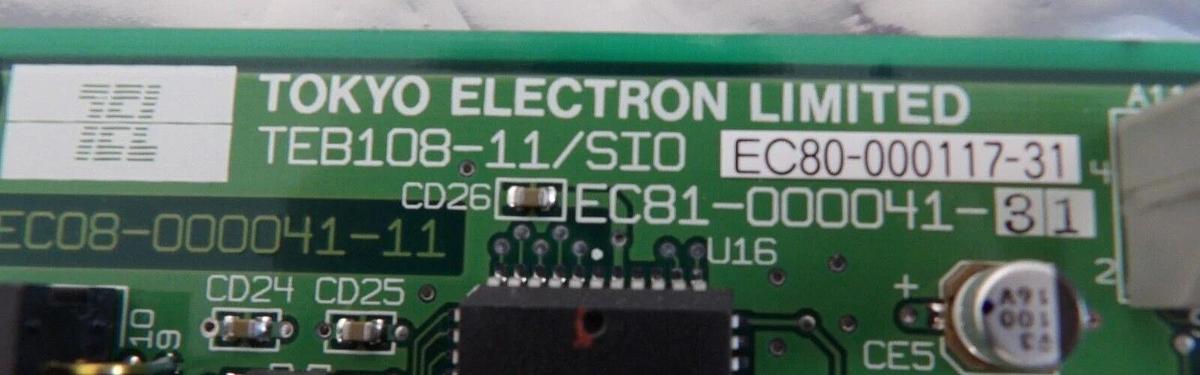 Used TEL Tokyo Electron EC80-000117-31 PCB Card TEB108-11/SIO ACT8 Working Surplus
