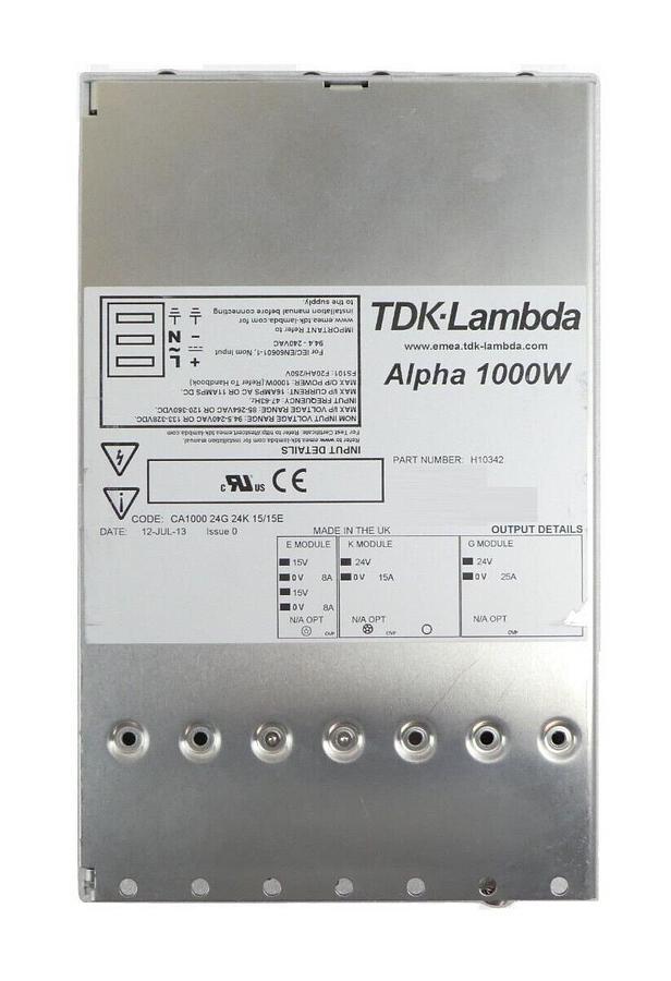 Used TDK-Lambda H10342 Power Supply Alpha 1000W CA1000 24G 24K 15/15E Working Surplus