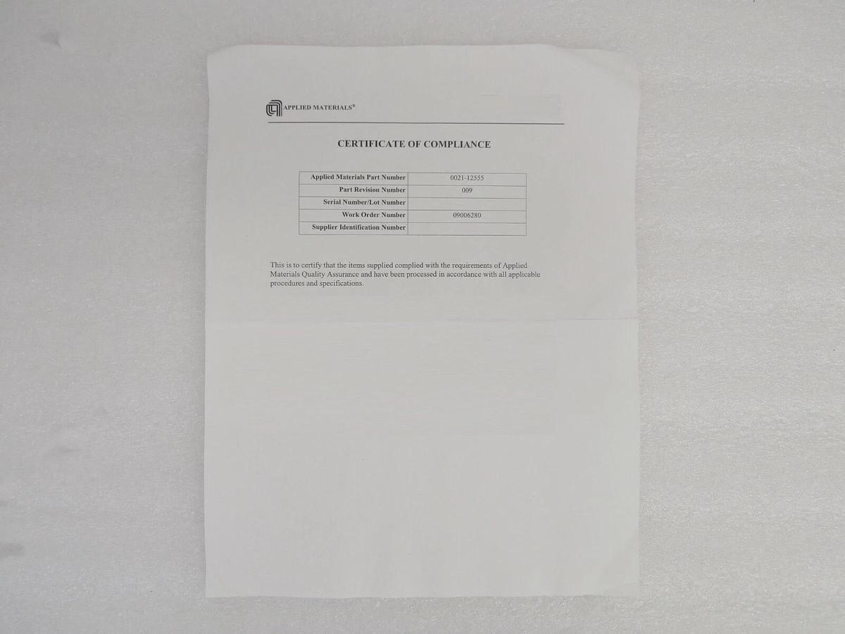 AMAT Applied Materials 0021-12555 Shield Upper Liftable Short PVD New Surplus