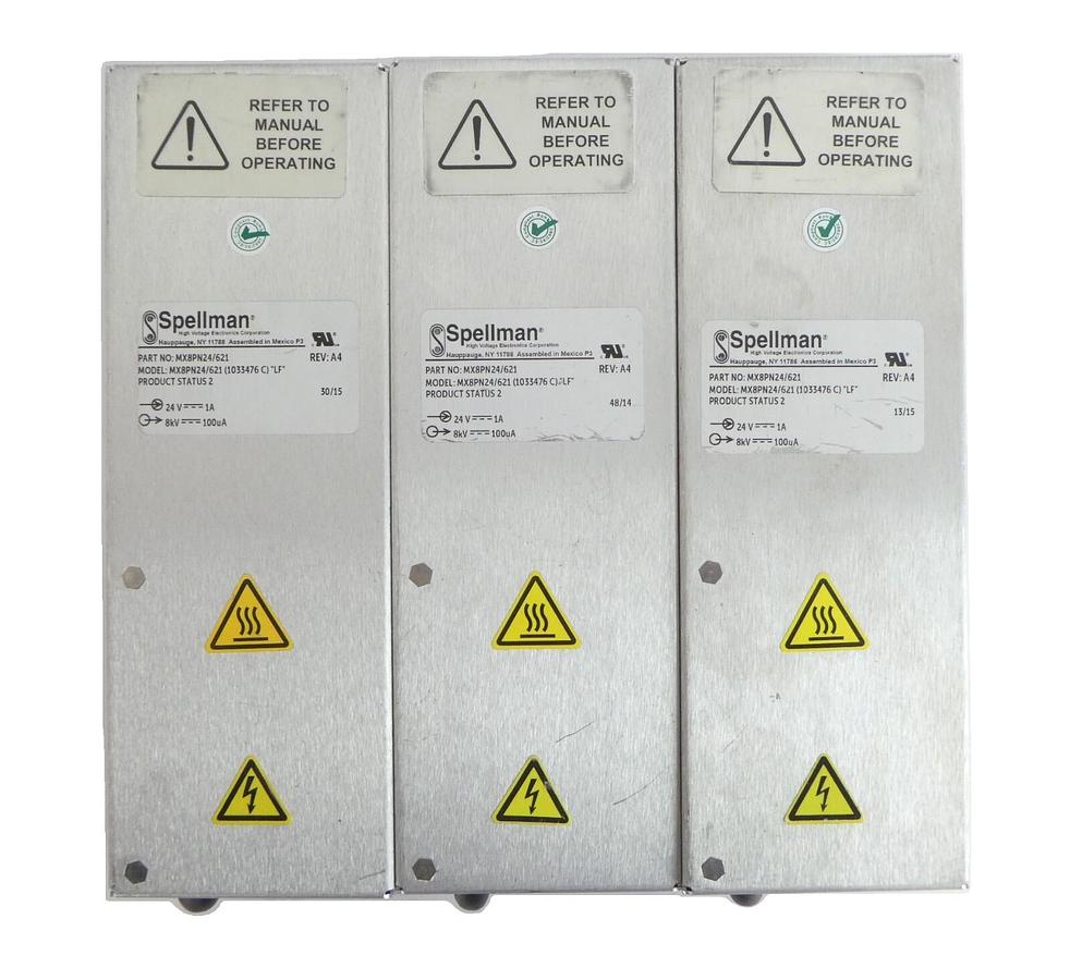 Used Spellman MX8PN24/621 Power Supply MX8PN24/621AB AB Sciex Lot of 3 Working