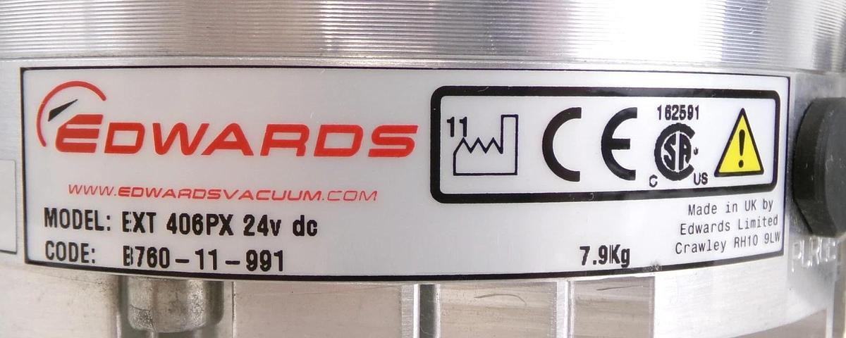 Used EXT 406PX Edwards B760-11-991 Turbomolecular Pump Turbo Untested As-Is