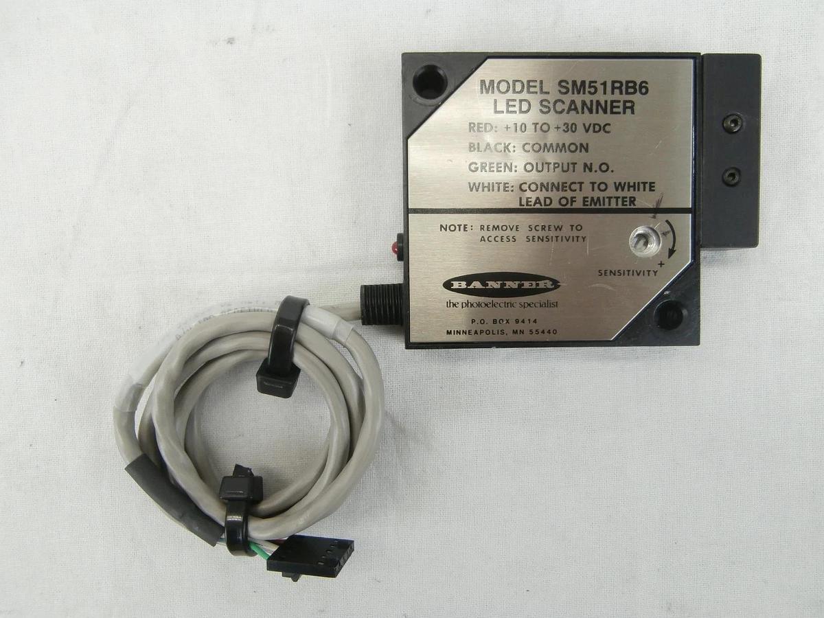 Used Banner SM51RB6 LED Scanner R/H Receiver KLA Instruments 750-657650-02 2132 Used
