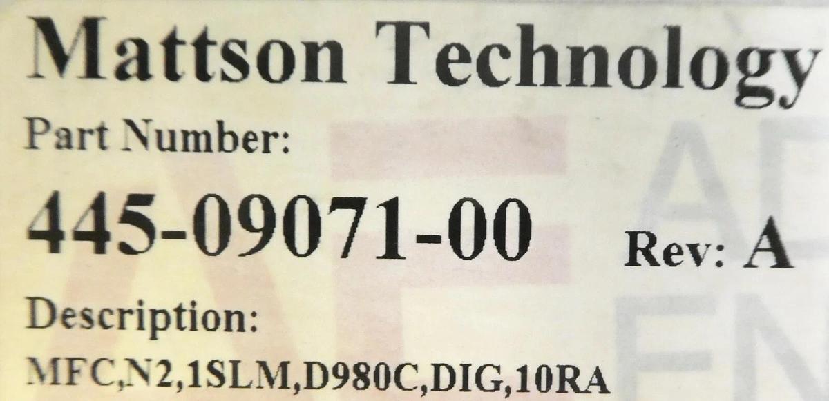 Aera FC-D980C Mass Flow Controller MFC 1 SLM N2 Mattson 445-09071-00 New Surplus