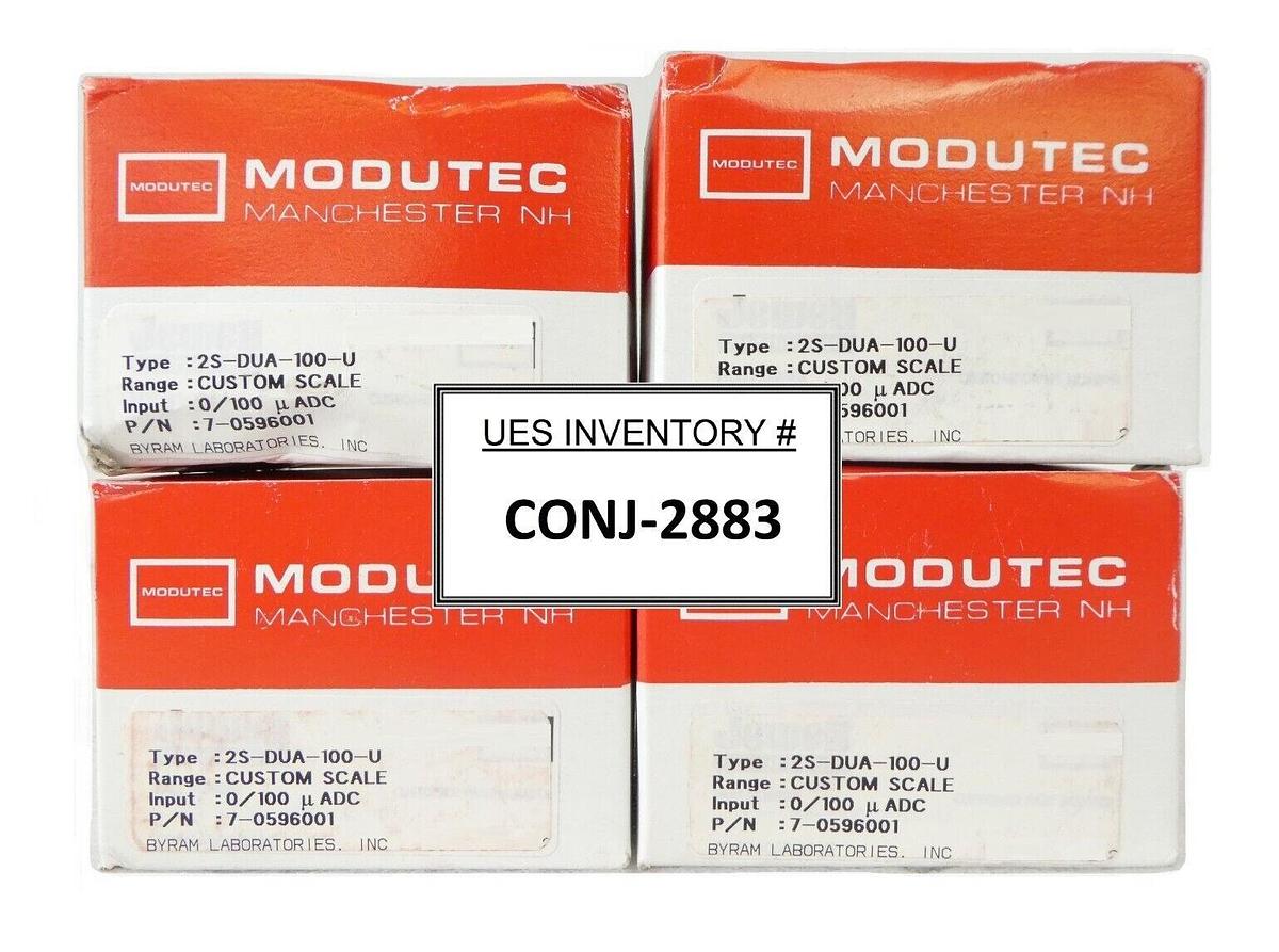 Modutec 7-0596001 Analog Ammeter 2S-DUA-100-U Byram Varian F0596001 Lot of 4 New