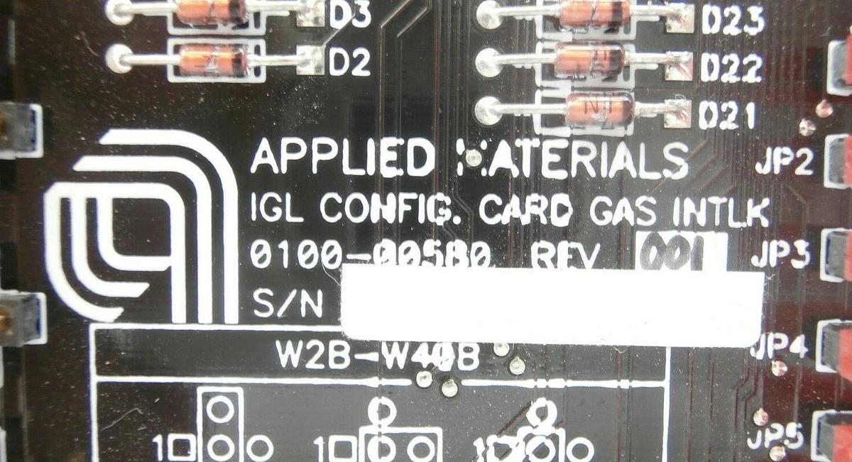 Used AMAT Applied Materials 300mm Gas Interlock PCB Card 0100-00580 0100-00581 Spare