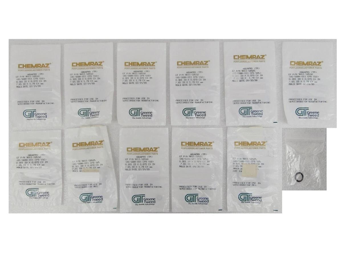 Greene Tweed 9011-SD550 Chemraz O-Ring AS-568A-011 CPD 550 Lot of 12 New Surplus