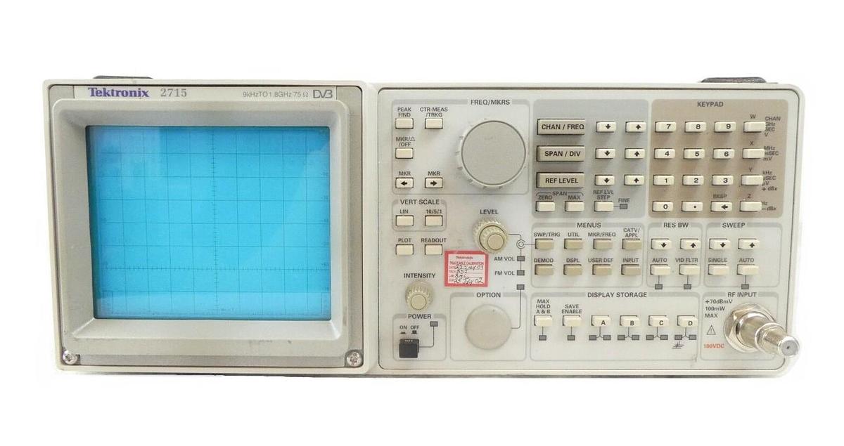 Used Tektronix 2715 RF Spectrum Analyzer 9KHz to 1.8GHz DVB Working Surplus
