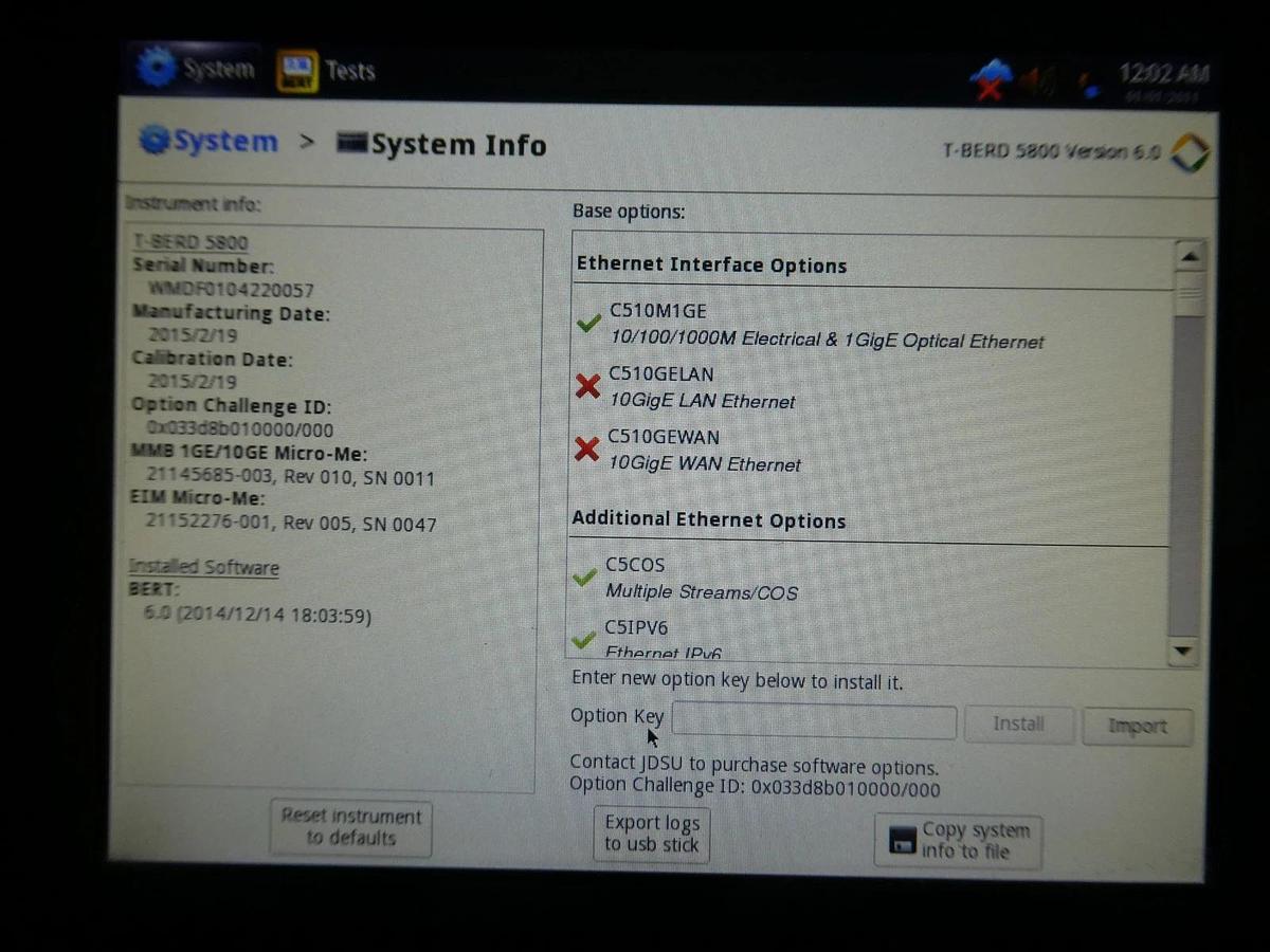 Used JDSU 5812P T-BERD 5800 Communication Analyzer TB/MTS-5800 Untested As-Is