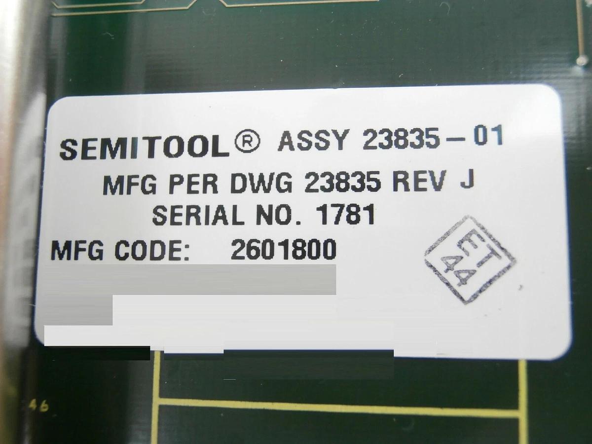 Used Semitool 932T0016-01 Dual Fiber Transceiver 23835 PCB Assembly 2601800 Rev. J