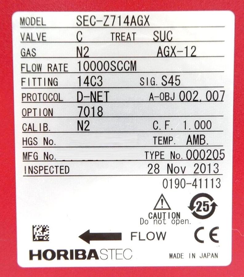 Used Horiba STEC SEC-2714AGX Mass Flow Controller MFC Z700 Reseller Lot of 4 Working