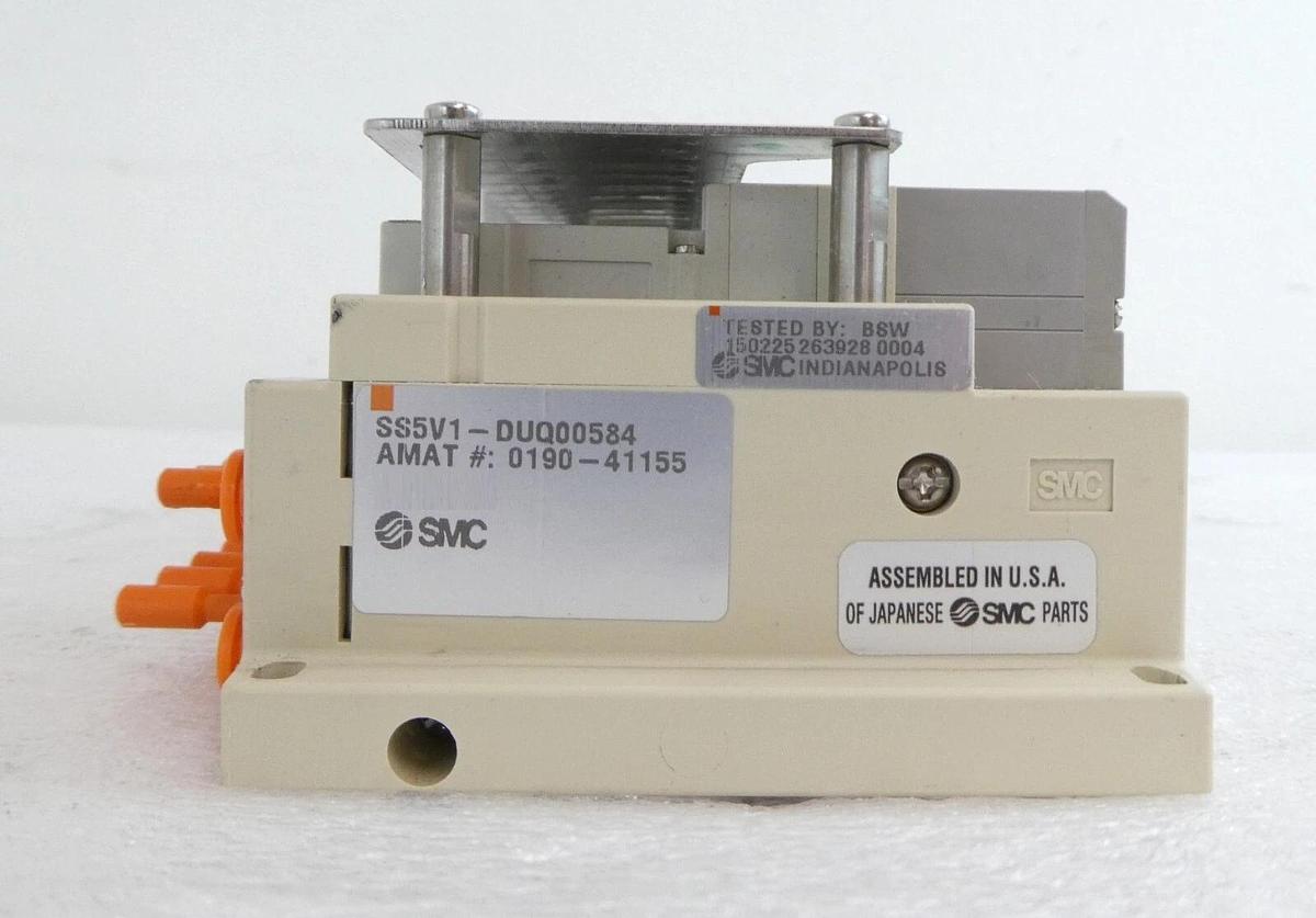 Used SMC SS5V1-DUQ00578 SS5V1-DUQ00581 15-Port Pneumatic Manifold Lot of 4 Working