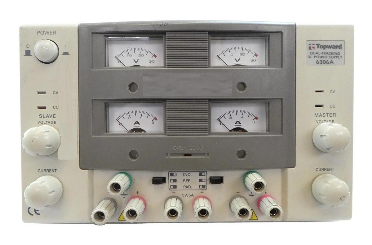 Used Topward 6306A Dual-Tracking Triple Output DC Power Supply Working Surplus