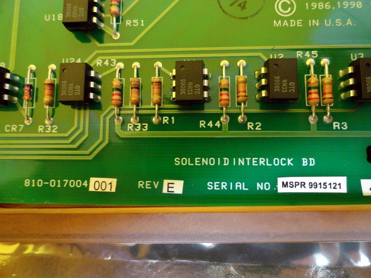 Used Lam Research 810-17004-001 Solenoid Interlock BD PCB Working Surplus