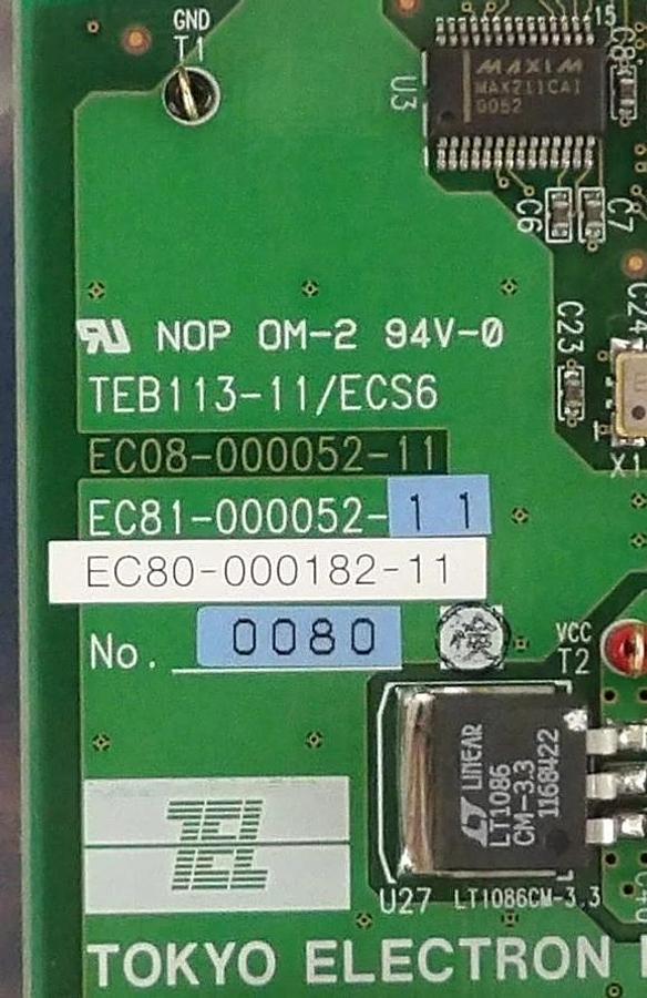 Used TEL Tokyo Electron EC80-000182-11 TEB113-11/ECS6 PCB Card EC81-000052-11 Working