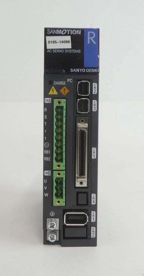 Used Sanyo Denki RS2A01A0AA0 AC Servo Drive SANMOTION R AMAT 0195-14086 Lot of 2