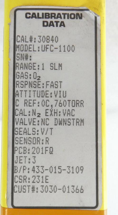 Used UNIT Instruments UFC-1100 Mass Flow Controller MFC AMAT 3030-01366 Working