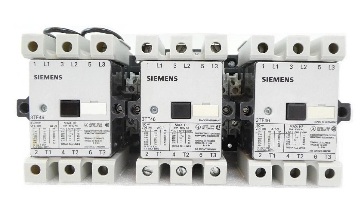 Used Siemens 3TF4622-OAC1 Contactor 3TF46 Mattson 579-19567-00 Lot of 3 Working Spare