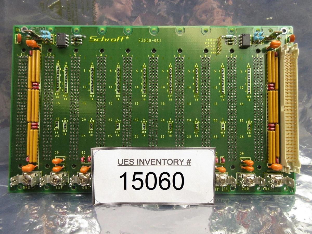 Used Schroff 23000-041 11 Slot Backplane Board PCB Bio-Rad Quaestor Q7 Overlay Used