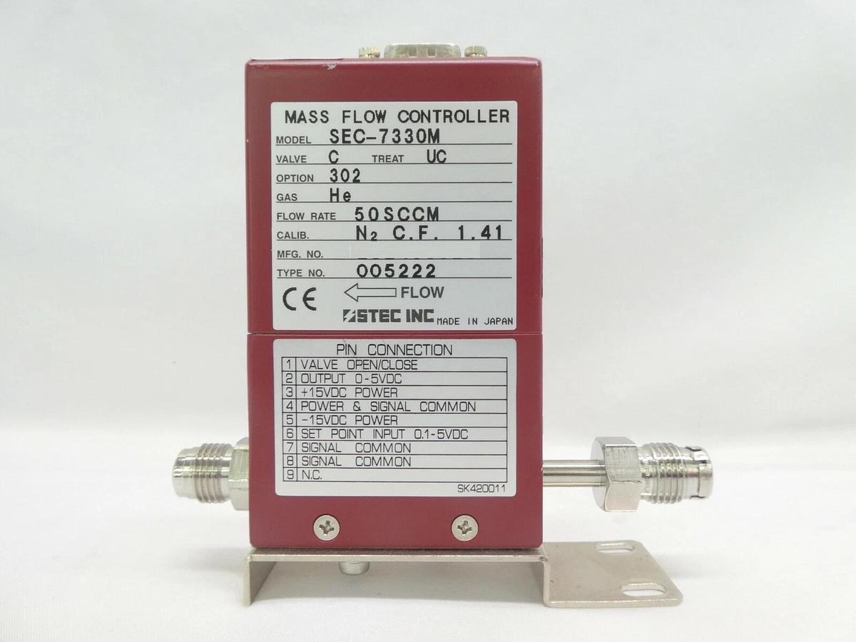 Used STEC SEC-7330M Mass Flow Controller MFC SEC-7330 50 SCCM He Working Surplus