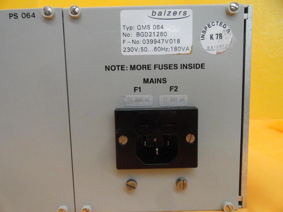 Used Balzers BG D21 260 Partial Pressure Gauge Module QMG 064 QMS064 Used Working