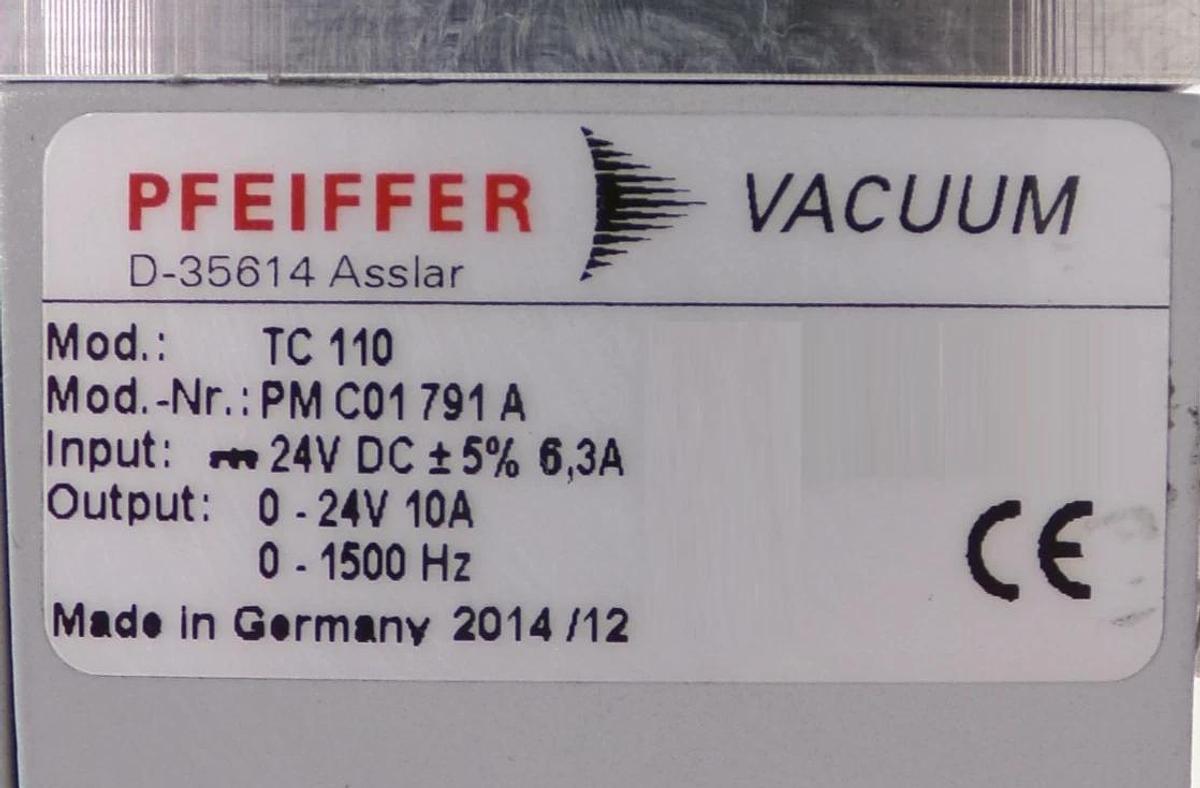 Used SplitFlow 80 Pfeiffer Vacuum PM P04 010 E Turbomolecular Pump TC 110 Working