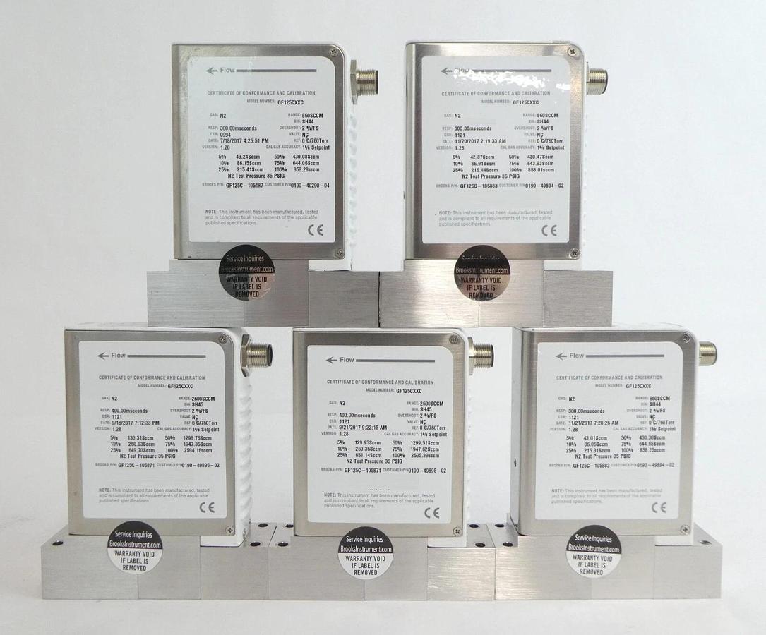 Used Brooks Instrument GF125C Mass Flow Controller MFC GF125CXXC Lot of 13 Working