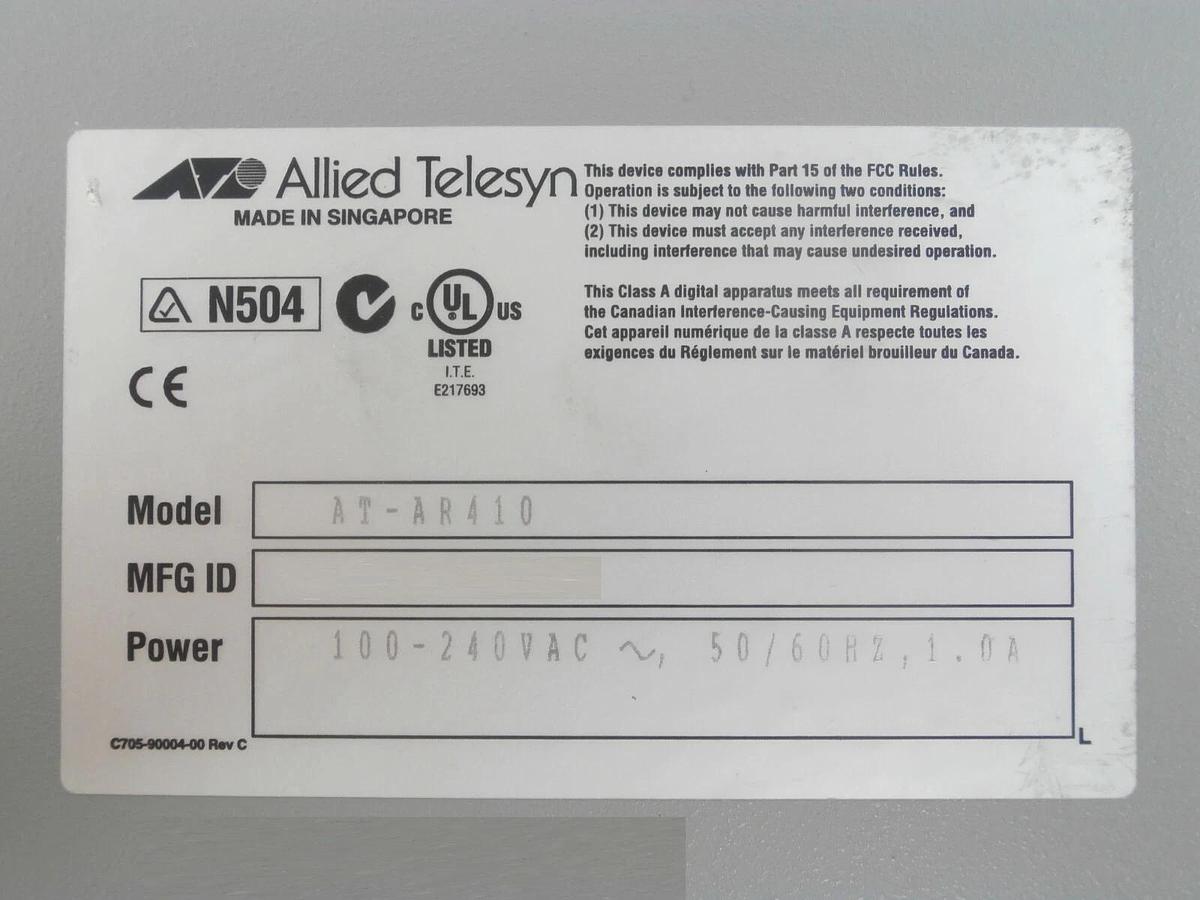 Used Allied Telesis AT-AR410-10 Branch Office Router AR410 Reseller Lot of 4 Surplus