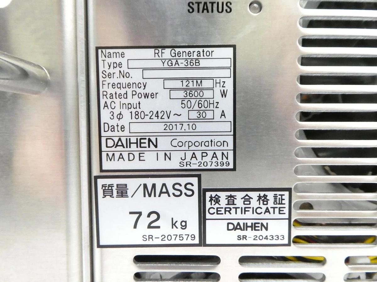 Used Daihen YGA-36B RF Generator AMAT Applied Materials 0190-54072 Working Surplus