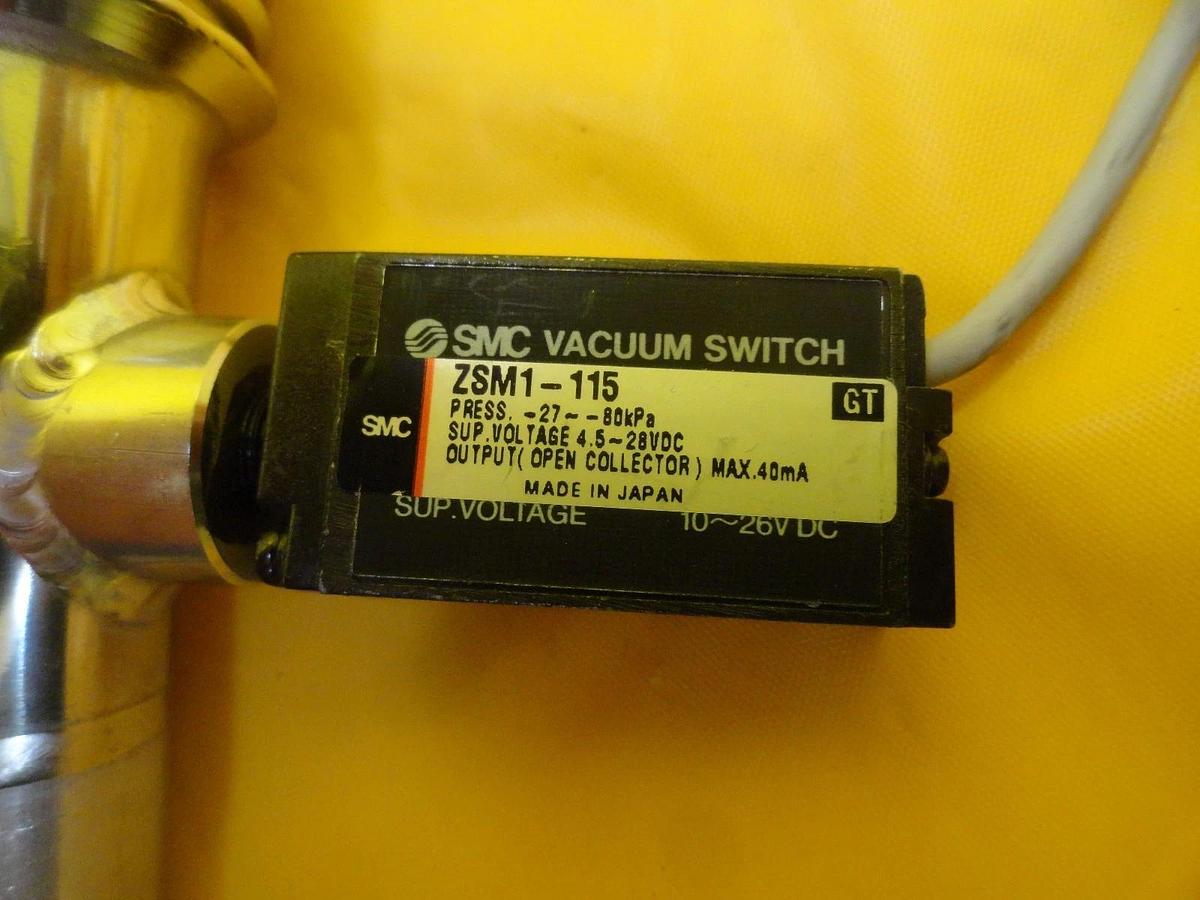 Used MKS Instruments High Vacuum Bellows Hose NW25 SMC Vacuum Switch ZSM1-115 Used
