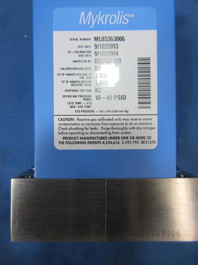 Used Mykrolis FC-2979MEP5 Mass Flow Controller MFC 200 SCCM N2 Used Working